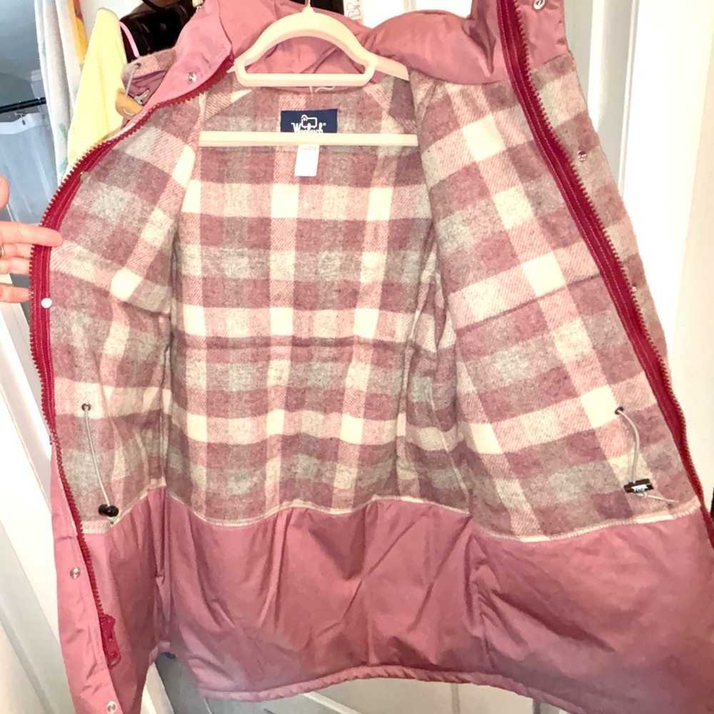 Woolrich Grey Pink Plaid Vintage Parka Coat NWT Large
